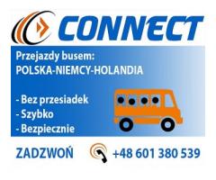 CONNECT Przewozy osób busem Bez Przesiadek Polska Niemcy Holandia +48 601 380 539